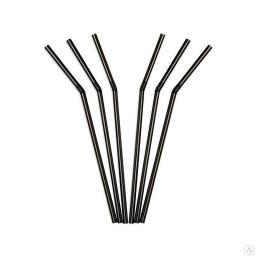 Трубочки для коктейлей гофрированные, 24см,d 5 мм, черные, 