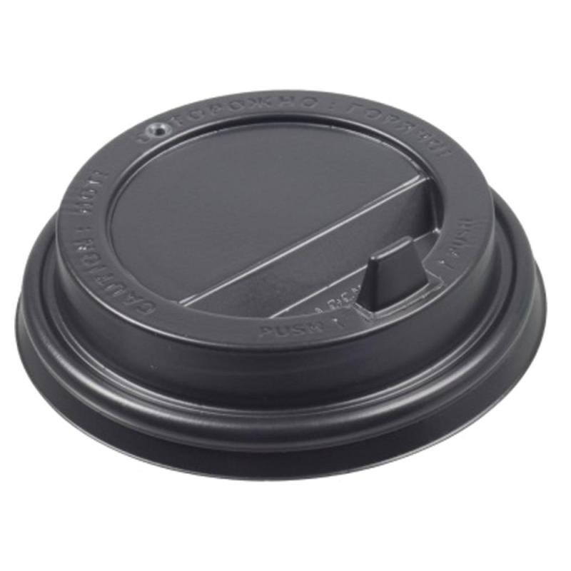 Крышка для стакана с питейником, d80мм, РР черная