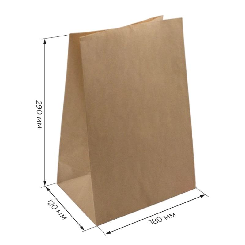 Пакет бумажный с прямоугольным дном, 180х120х290 мм